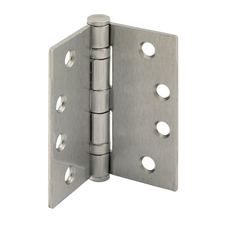 Prime-Line Door Hinge Commercial Smooth Pivot, 4 in. x 4 in. with Square Corners, Satin Nickel 3 Pack U 1156353